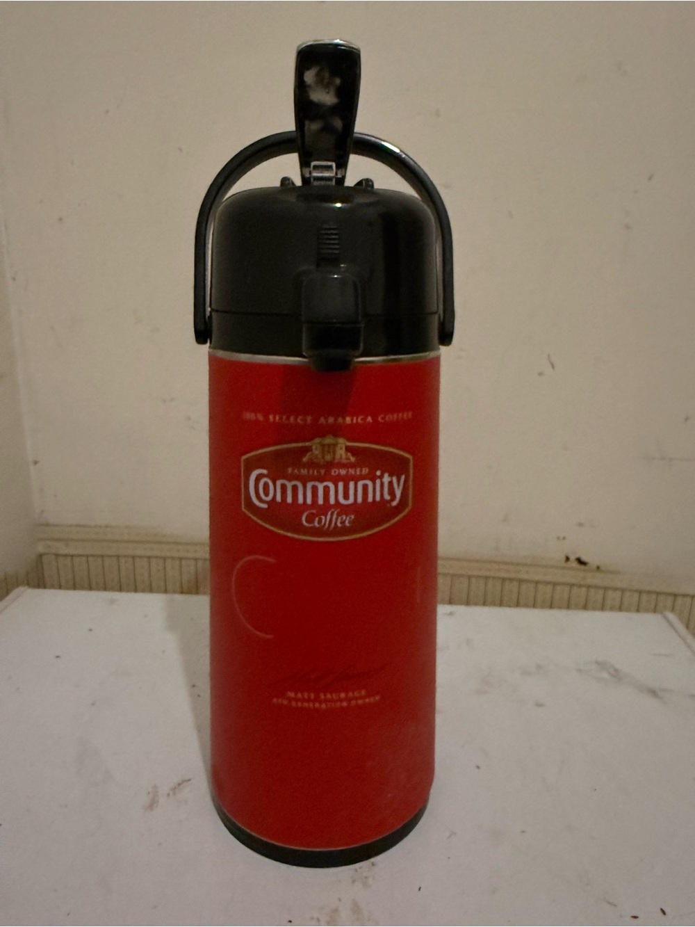 Community Coffee Red Airpot Thermos